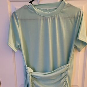 Mint Green Ruched Dress
